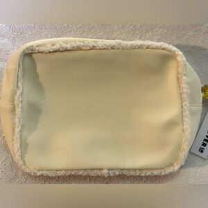 NWT Stoney Clover Lane Large Pouch with Sherpa Trim in Winter White